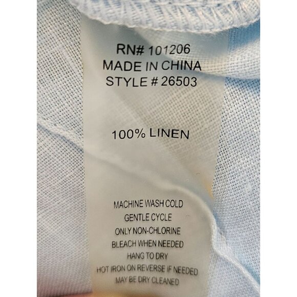 Soft Surroundings Woman Size S 100% Linen Tunic  Button Up Roll Tab Sleeve - Picture 7 of 7